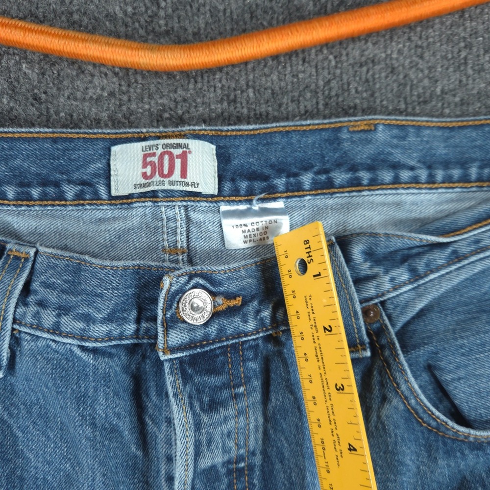 Vintage Levi's 501 Men's 38x30 (Snug 38) Straight Leg Jeans Blue Denim Mexico - Picture 2 of 10